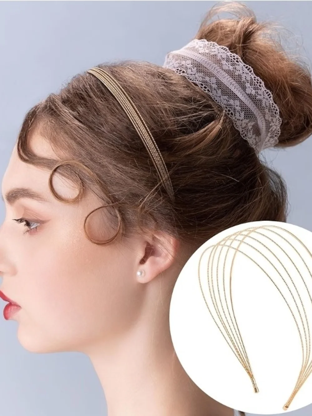 Gold Multi-Band Women’s Headband - Elegant Layered Design BNIB